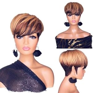 OMBRE T1B/33/27 STRAIGHT HONEY BRAZILIAN BANG WIG - MODEL LENGTH - 150%